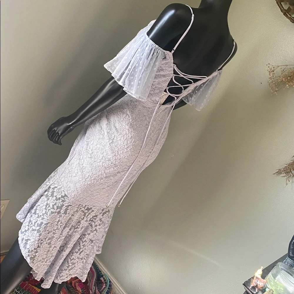Angel Biba Mermaid Goddess Angel Like Light Baby Blue Lace Dress NWTs - Picture 8 of 16